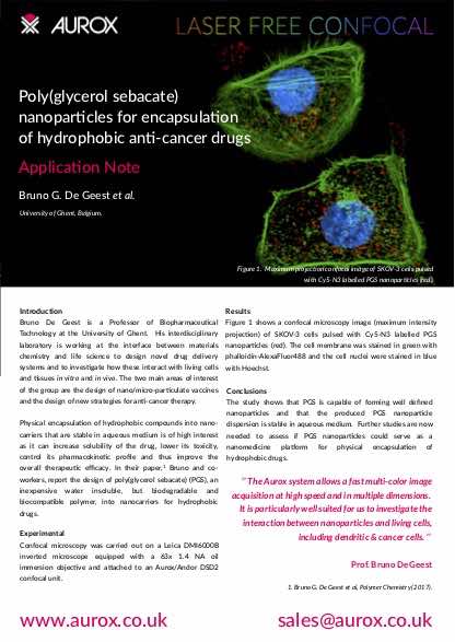 Polyglycerolsebacate nanoparticles for encapsulation of hydrophobic anti cancer drugs